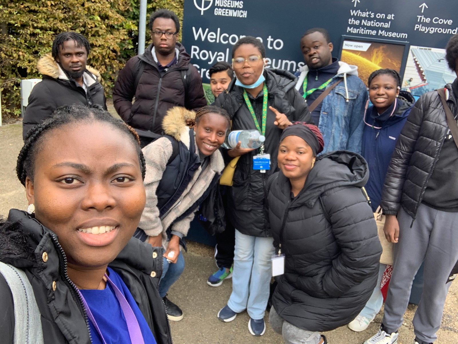 A group of Brighter Futures learners taking a selfie together